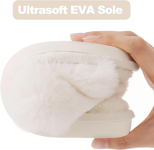 Women's Fuzzy Slippers, House Slippers, Open Toe Slippers Women's Fuzzy Slippers, House Slippers, Open Toe Slippers